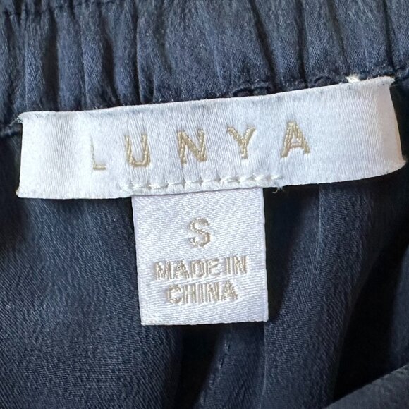 Lunya Washable Silk High Rise Pajama Set (Navy) (Small) - Picture 7 of 8